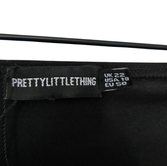 NWT PrettyLittleThing Black One-Shoulder Cocktail Gown Size 18 - Picture 6 of 10
